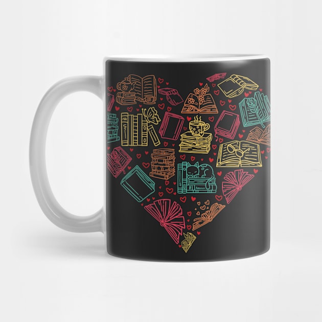 Book Lover Heart Librarian Bookworm Gift graphic by theodoros20